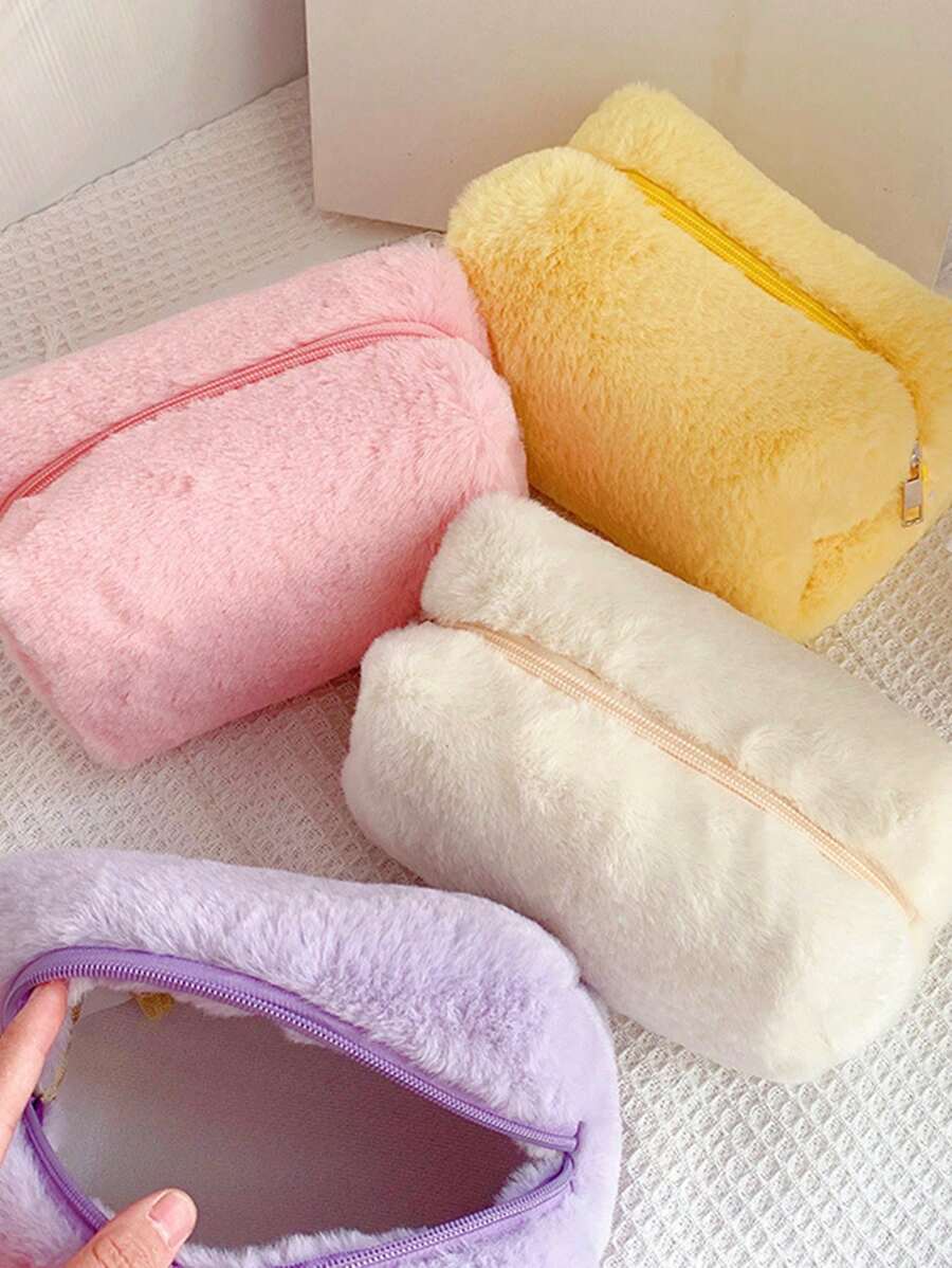 毛茸茸粉色化妝包，化妝袋化妝袋護膚袋化妝包行李收納袋，旅行必備品，游輪必備品，宿舍必備品，婚禮伴娘禮物，母親禮物，生日禮物，朋友和教師禮物，家居裝飾，浴室客廳臥室裝飾，浴室收納盒，珠寶收納盒，唇彩收納盒，指甲油收納盒化妝包收納化妝品組合 - 粉色 - 查看 1