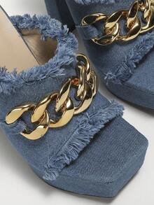 Xăng đan Cao gót Nữ - Màu xanh bụi bặm - Xem 3