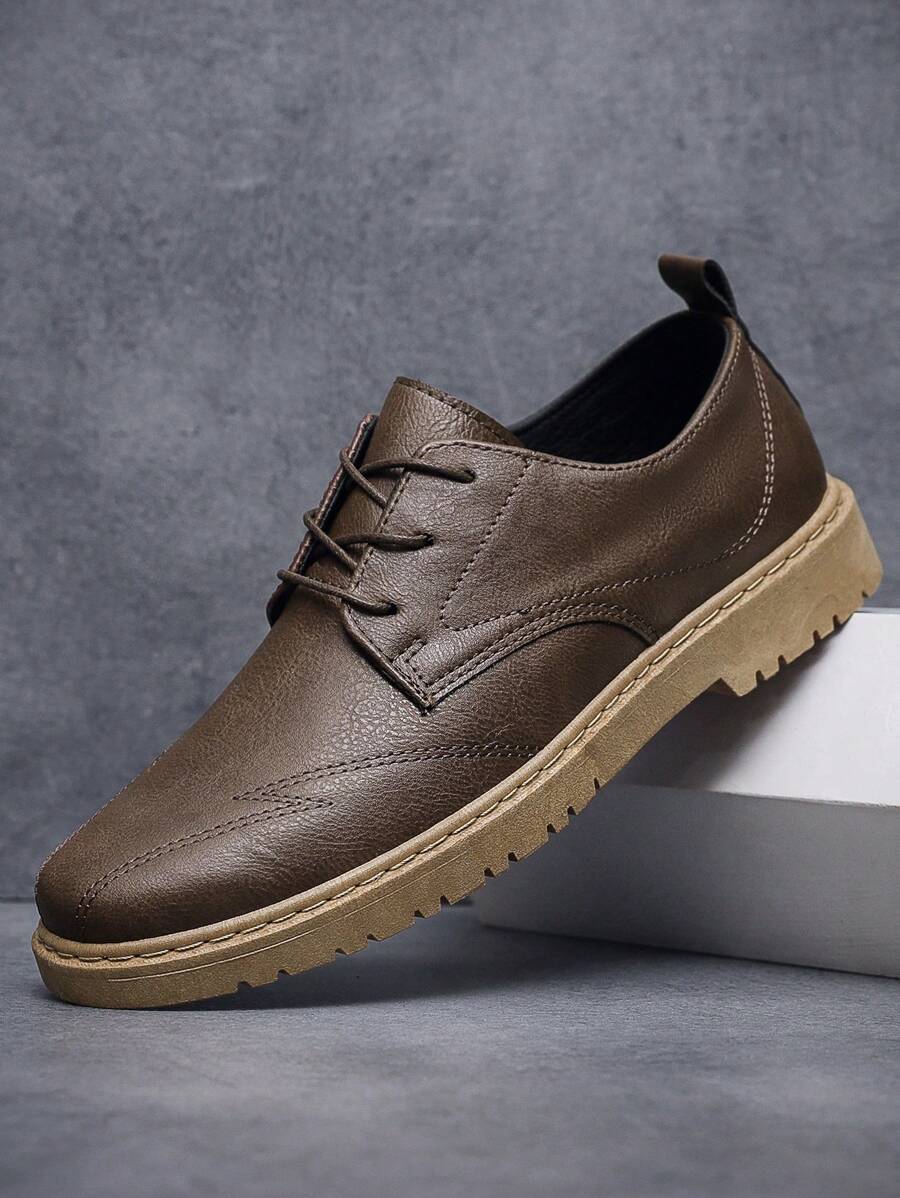 Giày cưới nam Ren lên màu trơn Ren lên - màu nâu - Xem 1