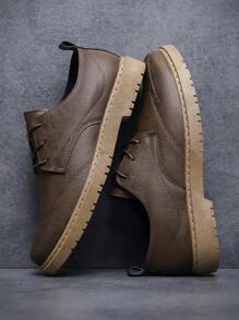 Giày cưới nam Ren lên màu trơn Ren lên - màu nâu - Xem 3