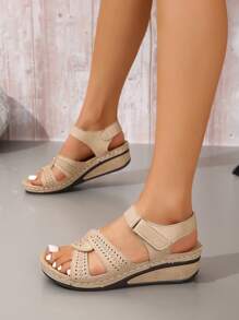 Giày bệt dày và Dép nêm Nữ - Màu be - Xem 3