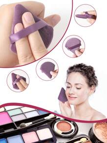 10 miếng bông trang điểm, trang điểm, giá rẻ, trang trí phòng, bàn trang điểm, du lịch, phòng ngủ, phụ kiện trang điểm, bông trang điểm, cọ trang điểm, bông phấn, miếng bọt biển trang điểm - Bụi tím - Xem 2