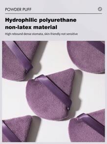 10 miếng bông trang điểm, trang điểm, giá rẻ, trang trí phòng, bàn trang điểm, du lịch, phòng ngủ, phụ kiện trang điểm, bông trang điểm, cọ trang điểm, bông phấn, miếng bọt biển trang điểm - Bụi tím - Xem 3