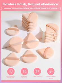 20 件装女士化妆粉扑 - 藕粉色 - 查看 4