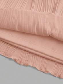 SHEIN ICON Twist Front Tube Top & Bodycon Skirt - Baby Pink - View 3