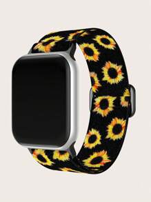 1入組女士男士向日葵花朵圖案尼龍錶帶45/49/38/40/41/42/44mm,適用於Apple WatchUltra/SE/8/7/6/5/4/3/2/1 - 彩色 - 查看 1