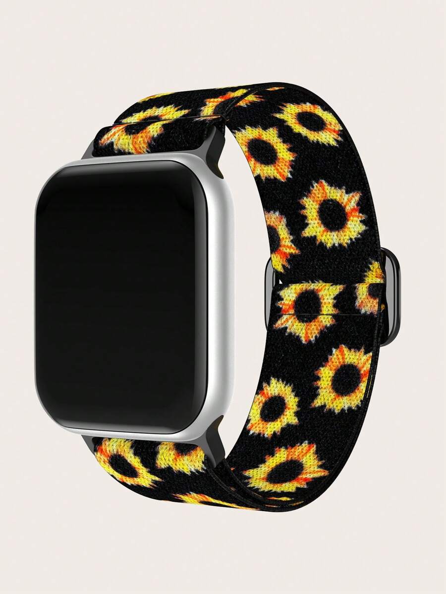 1入組女士男士向日葵花朵圖案尼龍錶帶45/49/38/40/41/42/44mm,適用於Apple WatchUltra/SE/8/7/6/5/4/3/2/1 - 彩色 - 查看 1