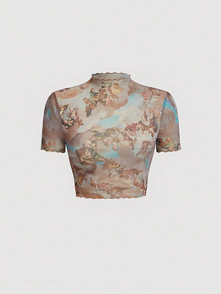 SHEIN MOD Áo nữ Xù nhỏ Con số Giải trí - Nhiều màu - Xem 1