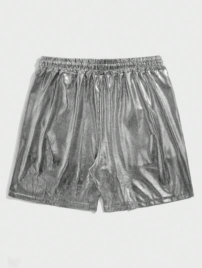 Männer Shorts mit metallisch Tunnelzug,