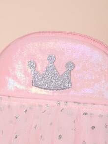 Metoo Tiramitu Bolso bandolera circular con encaje y decoración de corona para niñas - Rosa - Ver 7