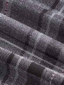 SHEIN ICON Plaid Print Lettuce Trim Mesh Overlay Pencil Skirt - Grey - View 4