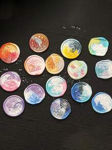 100入組/包素色蠟粒簡單多用途密封蠟用於復古郵票印章、信封、請柬 - 金色 - 查看 2