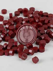 100入組/包素色蠟粒簡單多用途密封蠟用於復古郵票印章、信封、請柬 - 酒紅色 - 查看 1