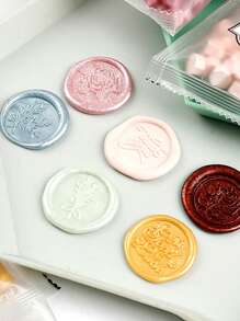 100入組/包素色蠟粒簡單多用途密封蠟用於復古郵票印章、信封、請柬 - 酒紅色 - 查看 2