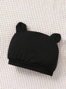 SHEIN 男嬰卡通圖案連體衣和帽 - 黑色 - 查看 3