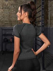 Powerista Geo Print Curved Hem Sports Teeworkout Tank Top Gym Women Shirts