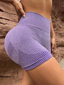 Yoga Basic Quần Shorts Thể thao Nữ Sọc - Màu tím - Xem 2