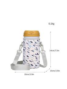 Funda protectora para botella de agua con diseño de peces, de color negro, con correa ajustable. Funda aislante para botellas, chaqueta para botellas a prueba de fugas, para líquidos calientes como té y café de uso diario - Multicolor - Ver 3