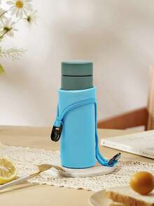 Minimalist Water Bottle Holder Release Buckle Decor Blue Water Bottle Protection Sleeve,Water Bottle Insulator Sleeve,Bottle Jackets Leak Proof, For Hot Liquids Tea Coffee Daily - Blue - View 6