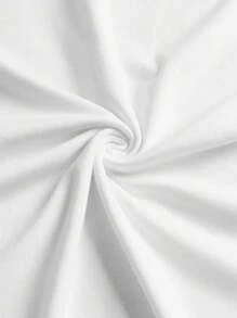 SHEIN EZwear Slogan Graphic Drop Shoulder Tee - White - View 4