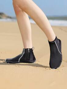 運動溯溪鞋適用於女士字母圖案側拉鏈高幫涉水鞋