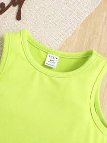 SHEIN Baby Boy Gamepad Print Tank Top - Lime Green - View 3