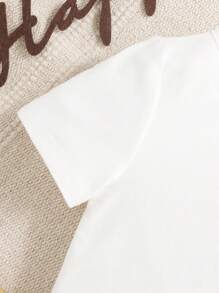 SHEIN Baby Boy Cartoon & Letter Graphic Tee - White - View 4