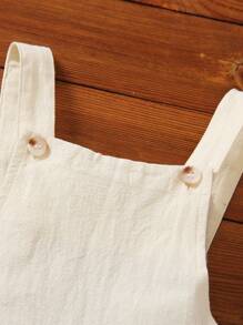 SHEIN Young Boy Casual Comfortable Loose Wide Leg Sleeveless Suspenders Pants For Cool Summer - Apricot - View 4