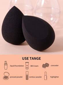 2pcs Makeup Sponge & 2pcs Storage Box - Multicolor - View 4