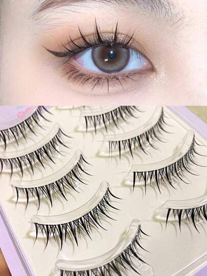 Manga Lashes, 10pcs Full Strip False Upper Eyelashes Strip Lashes,Lashes,Eyelashes,Fake Lashes