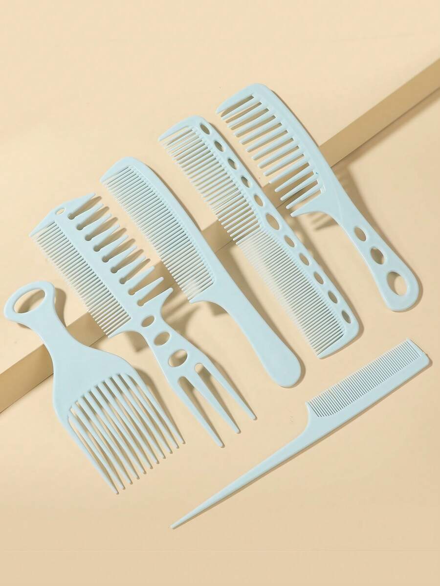 Bộ lược chải tóc 6 cái - Màu xanh nhạt - Xem 1