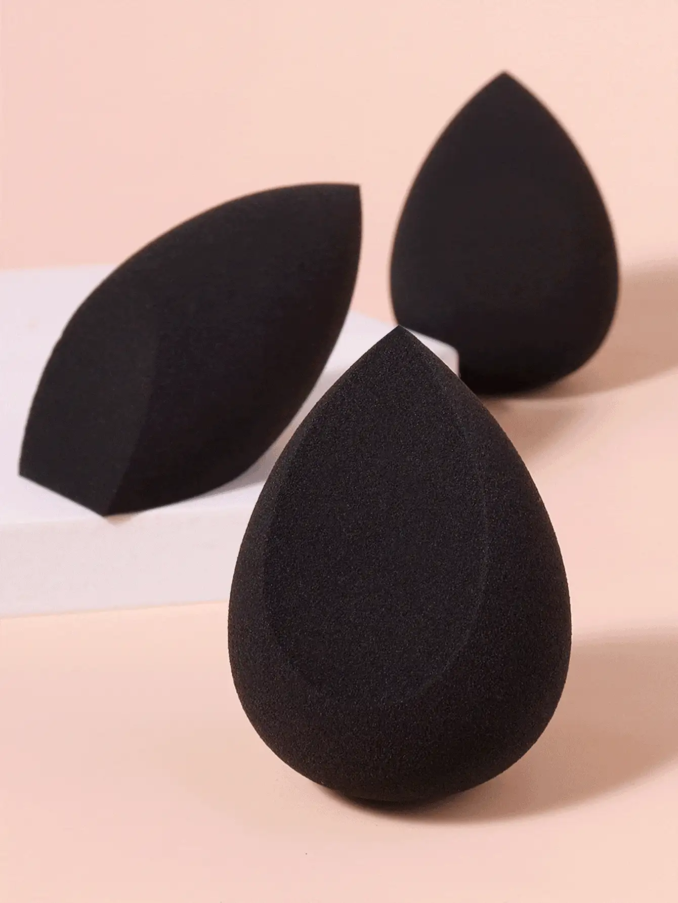 3pcs/Set Dual-Use Makeup Sponge Set, Including Teardrop Shape, Beveled Teardrop Shape, And Olive Cut Shape, Reusable And Washable Applicator For Powder And Liquid, Soft And Gentle For Daily Makeup And Blending, Ideal For Travel And Quick Touch For Both Men And Women,Makeup,Cheap,Room Decor,Vanity,Travel,Bedroom,Makeup Accessories,Puff,Makeup Blender,Powder Puff,Makeup Sponge,Cheap,Stocking Stuffers,Makeup,Makeup Tools,Cheap Stuff,Gifts,Gifts For Women,Christmas Gifts - Black - View 3