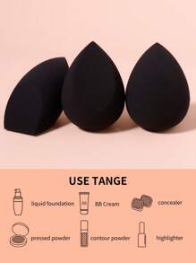3pcs/Set Dual-Use Makeup Sponge Set, Including Teardrop Shape, Beveled Teardrop Shape, And Olive Cut Shape, Reusable And Washable Applicator For Powder And Liquid, Soft And Gentle For Daily Makeup And Blending, Ideal For Travel And Quick Touch For Both Men And Women,Makeup,Cheap,Room Decor,Vanity,Travel,Bedroom,Makeup Accessories,Puff,Makeup Blender,Powder Puff,Makeup Sponge,Cheap,Stocking Stuffers,Makeup,Makeup Tools,Cheap Stuff,Gifts,Gifts For Women,Christmas Gifts - Black - View 6