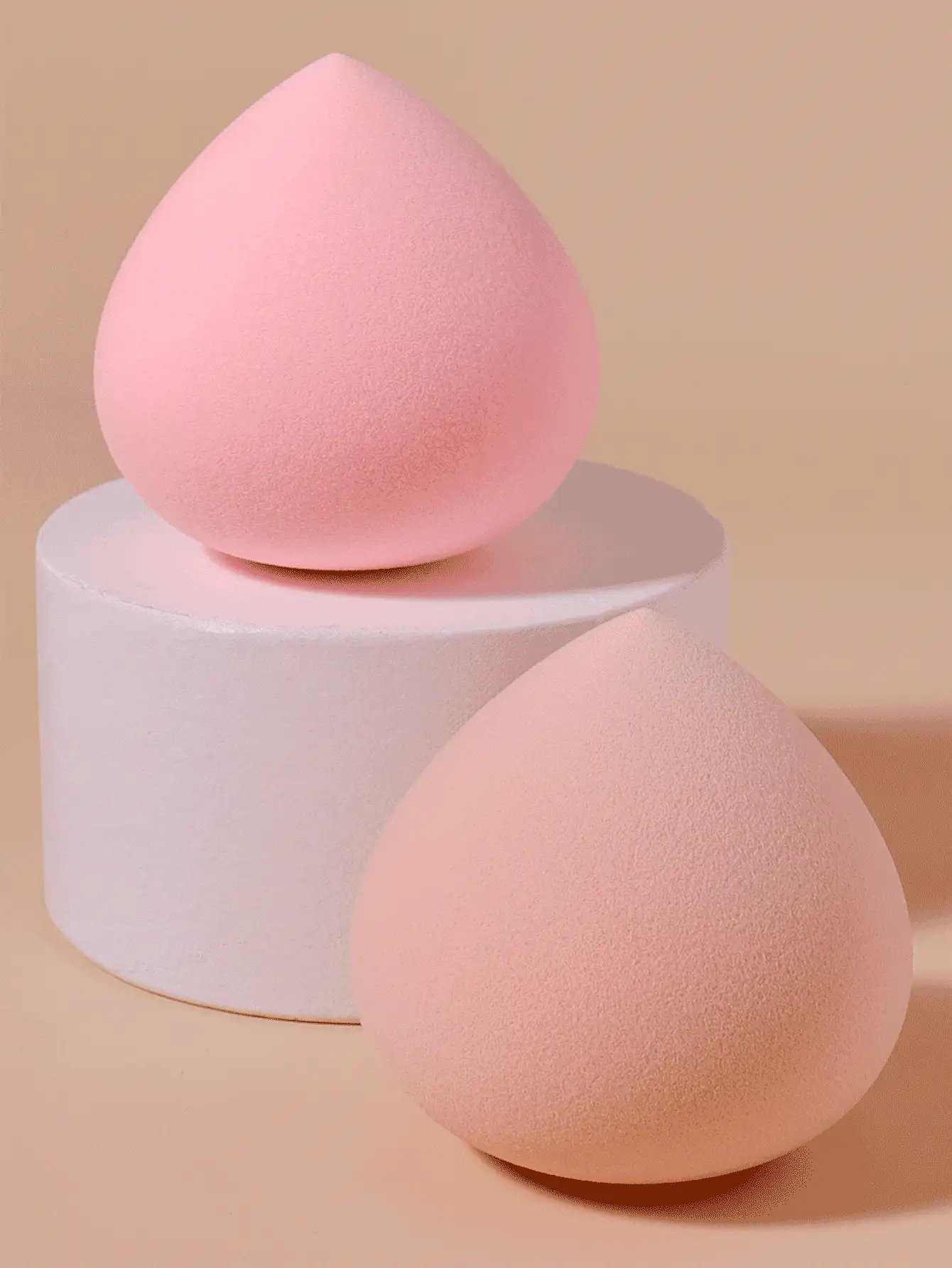 2 件干湿两用化妆海绵套装，桃形海绵粉扑，可重复使用和可清洗的化妆涂抹器，用于粉末和液体，柔软混合面部化妆工具，适合日常化妆或旅行，适合男女、化妆、便宜、房间装饰、梳妆台、旅行、卧室、化妆配件、粉扑、化妆搅拌器、粉扑、化妆海绵 - 彩色 - 查看 3