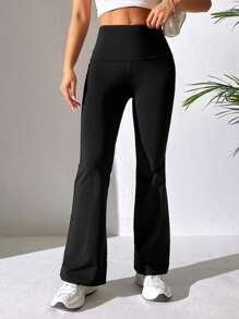 SHEIN PETITE Quần nữ màu trơn Thanh lịch - màu đen - Xem 5