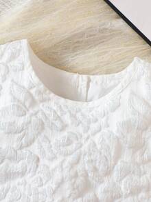 SHEIN Áo ba lỗ & áo hai dây cho bé gái mới biết đi màu trơn Giải trí - trắng - Xem 4