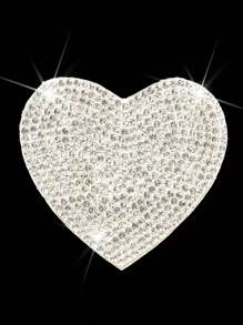 1 par Cubierta de pezón en forma de corazón con diamante de imitación - Plateado - Ver 4