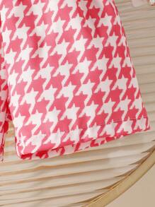 嬰兒千鳥格印花背心上衣和短褲 - 彩色 - 查看 5