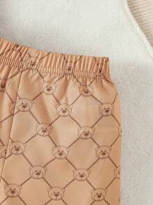 Baby Boy Summer Casual Cartoon Pattern Short Sleeve Polo Shirt And Shorts Gentlemen Clothes Set