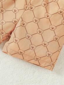 Baby Boy Summer Casual Cartoon Pattern Short Sleeve Polo Shirt And Shorts Gentlemen Clothes Set