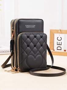 Ví điện thoại đeo chéo nhỏ cho nữ Túi đeo vai mini Messenger Ví đựng thẻ tín dụng Ví điện thoại công sở Ngày nhà giáo Quà tặng cho giáo viên Công việc Kinh doanh Đi lại Du lịch Ngày lễ Văn phòng Kỳ nghỉ Kỷ niệm Ngày cưới Cặp đôi Quà tặng sinh nhật Ngày lễ tình nhân Quà tặng cho phụ nữ Quà tặng cho nhân viên văn phòng Túi đeo hông Ví trái tim - màu đen - Xem 1