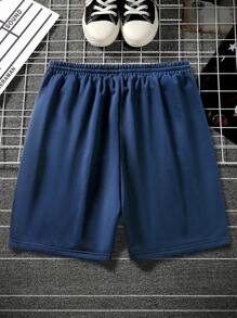 Manfinity Homme Quần Short Nam Dây kéo Túi Khối Màu Lá thư Giải trí - Nhiều màu - Xem 2