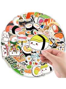 50 Cái/gói Sushi Hoa Văn Các Loại Miếng Dán Dễ Thương Đa Năng Miếng Dán Cho Thủ Công DIY, Trang Trí, Tay Tài Khoản - Nhiều màu - Xem 3