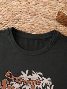 SHEIN VCAY Car & Letter Graphic Tank Top - Black - View 4