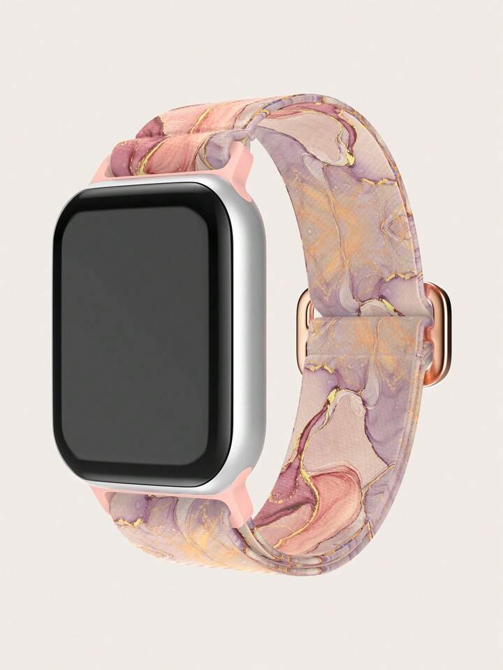 1pc Women Men Pink Marble Pattern Nylon Apple Watch Band 45 49 38 40 41 42 44mm Compatible With Apple Watch Ultra SE 9 8 7 6 5 4 3 2 1 Apple Watch Strap SHEIN USA