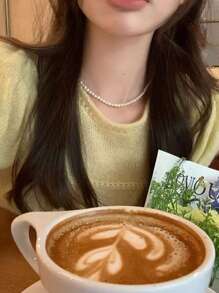 1 Pièce Élégant Collier Perlé En Fausse Perle Pour Femme Pour Cadeau