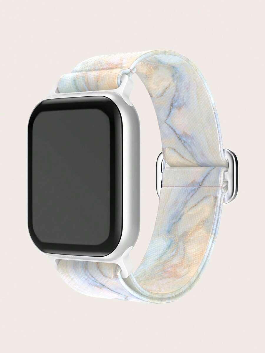 1入組男女款藍色大理石紋尼龍蘋果手錶錶帶45/49/38/40/41/42/44mm，與Apple Watch Ultra/SE/9/8/7/6/5/4/3/2/1蘋果手錶帶兼容 - 彩色 - 查看 1