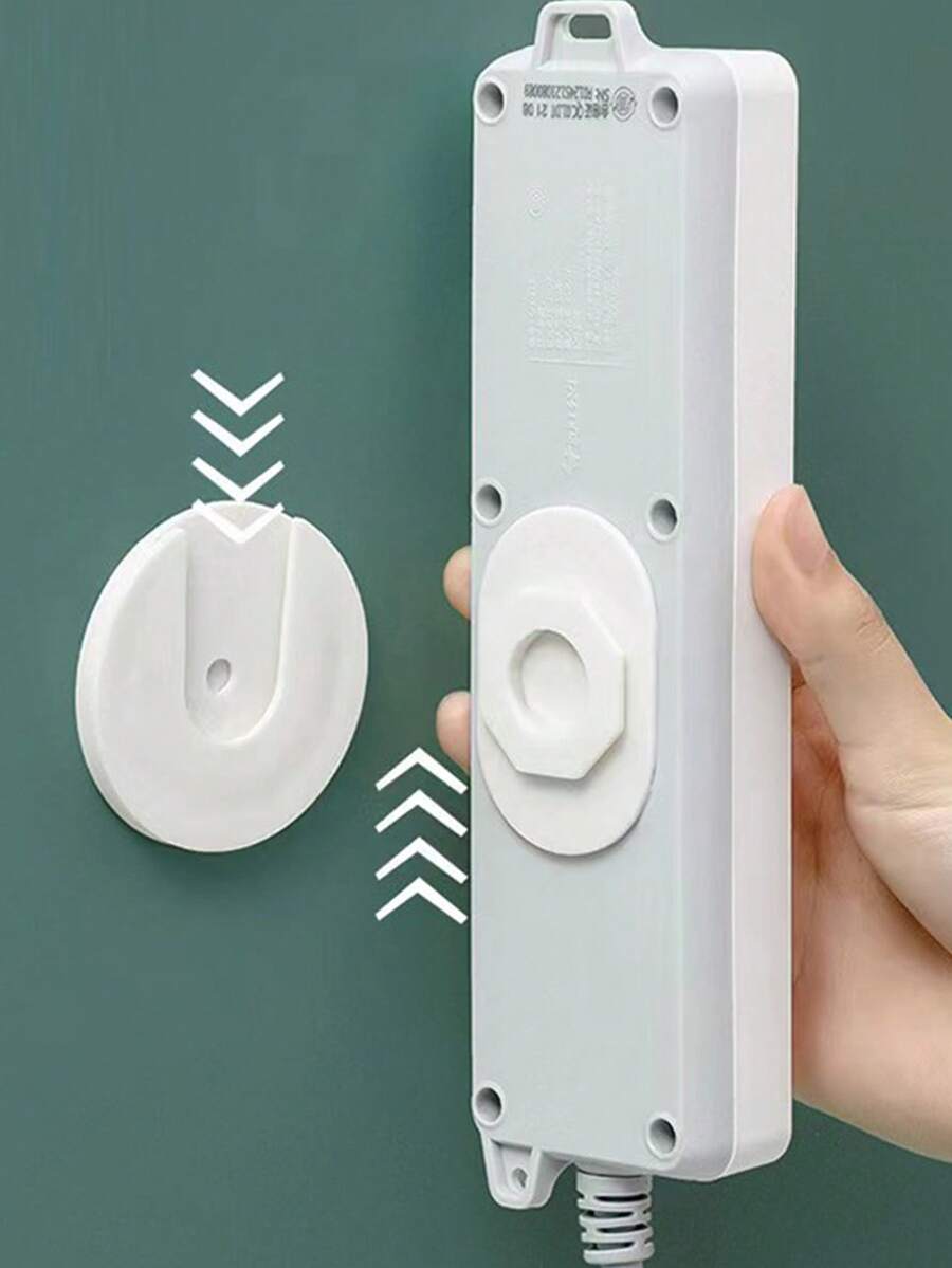 1pc Self-adhesive Socket Fixing Hook - White - View 1