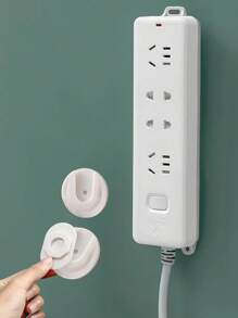 1pc Self-adhesive Socket Fixing Hook - White - View 2