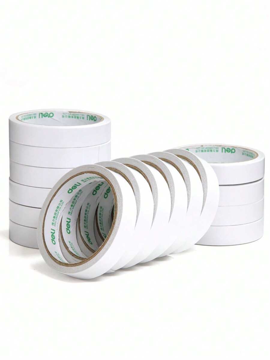 1roll Solid Color Double-sided Adhesive Tape, Simple Multi-purpose Double Sided Tape For School, Office - Multicolor - View 1